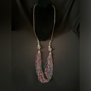 🌷Colorful Seed Bead Multistrand Necklace